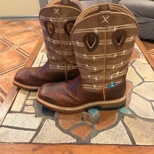 Worn once Twisted X Men's CellStretch 12" Alloy Toe Waterproof Western WorkBoot